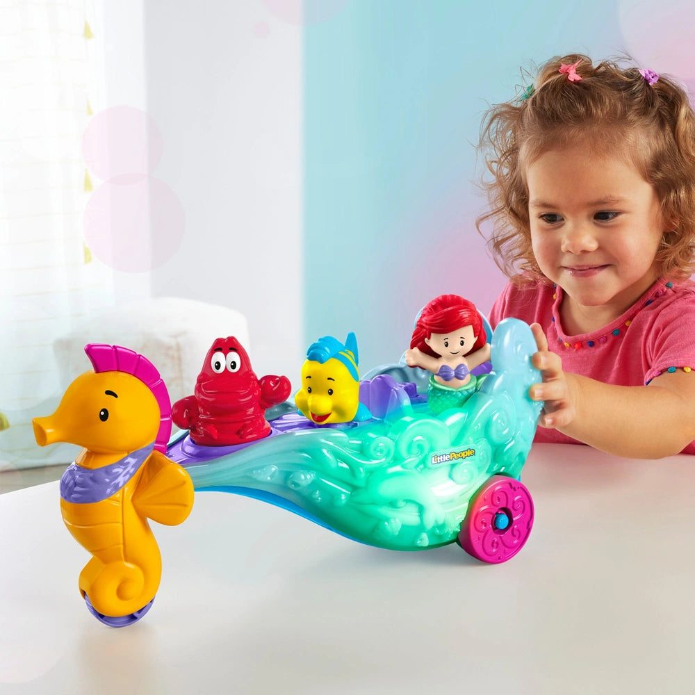 Fisher-Price Little People Disney Princess Playset Ariel’s Light-Up Sea Carriage