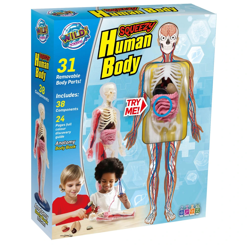 Wild Science Kit Squeezy Human Body Anatomy Set with Discovery Guide