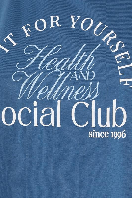 YOURS ACTIVE Curve Blue 'Health & Wellness Social Club' Top