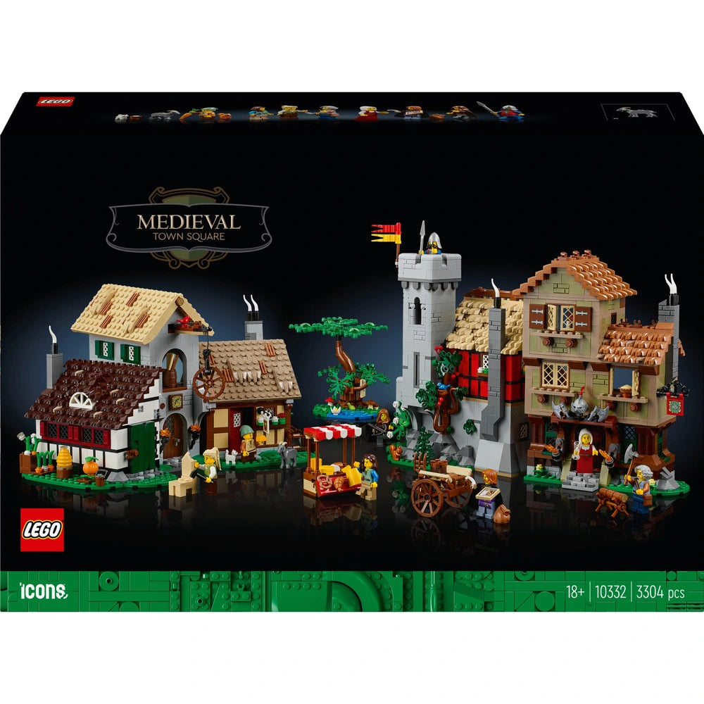 LEGO Icons 10332 Medieval Town Square Market Village Buildings Set for Adults