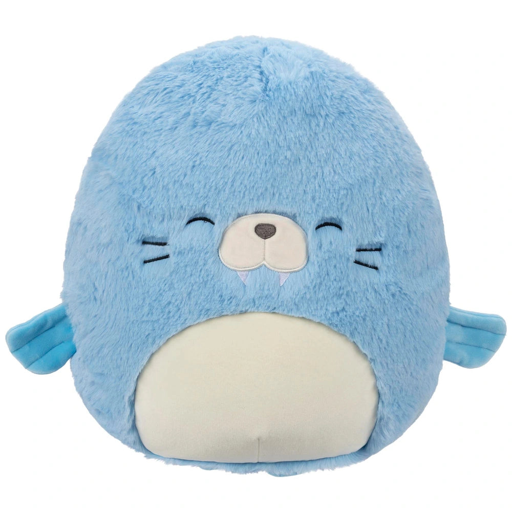 Original Squishmallows Fuzz-A-Mallows Plush Harvey the Blue Walrus 30cm