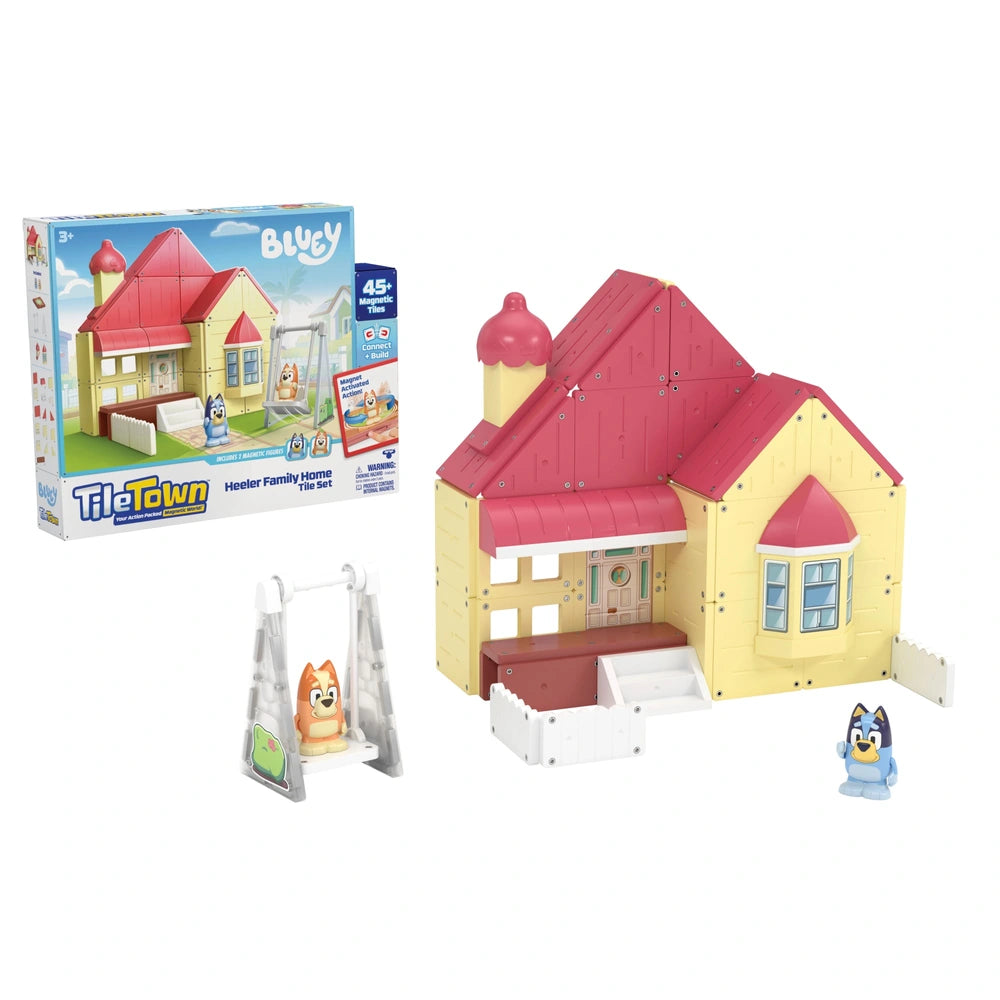 Tile Town Magnetic Tile Set Bluey Heeler Family Home