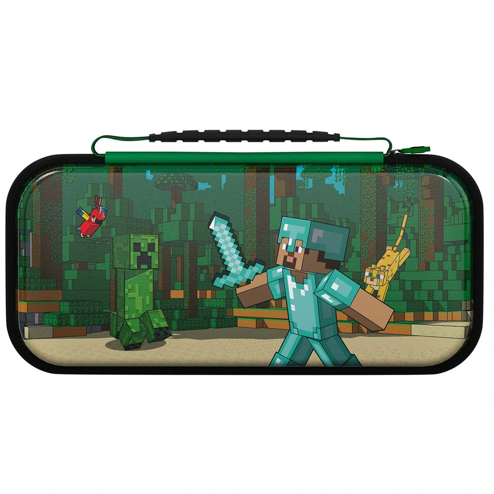 PDP Gaming REALMz Glow In The Dark Deluxe Travel Case for Nintendo Switch & Lite - Minecraft Fore