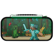 PDP Gaming REALMz Glow In The Dark Deluxe Travel Case for Nintendo Switch & Lite - Minecraft Fore
