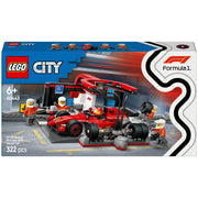 LEGO City 60443 F1 Pit Stop & Pit Crew with Ferrari Car Set