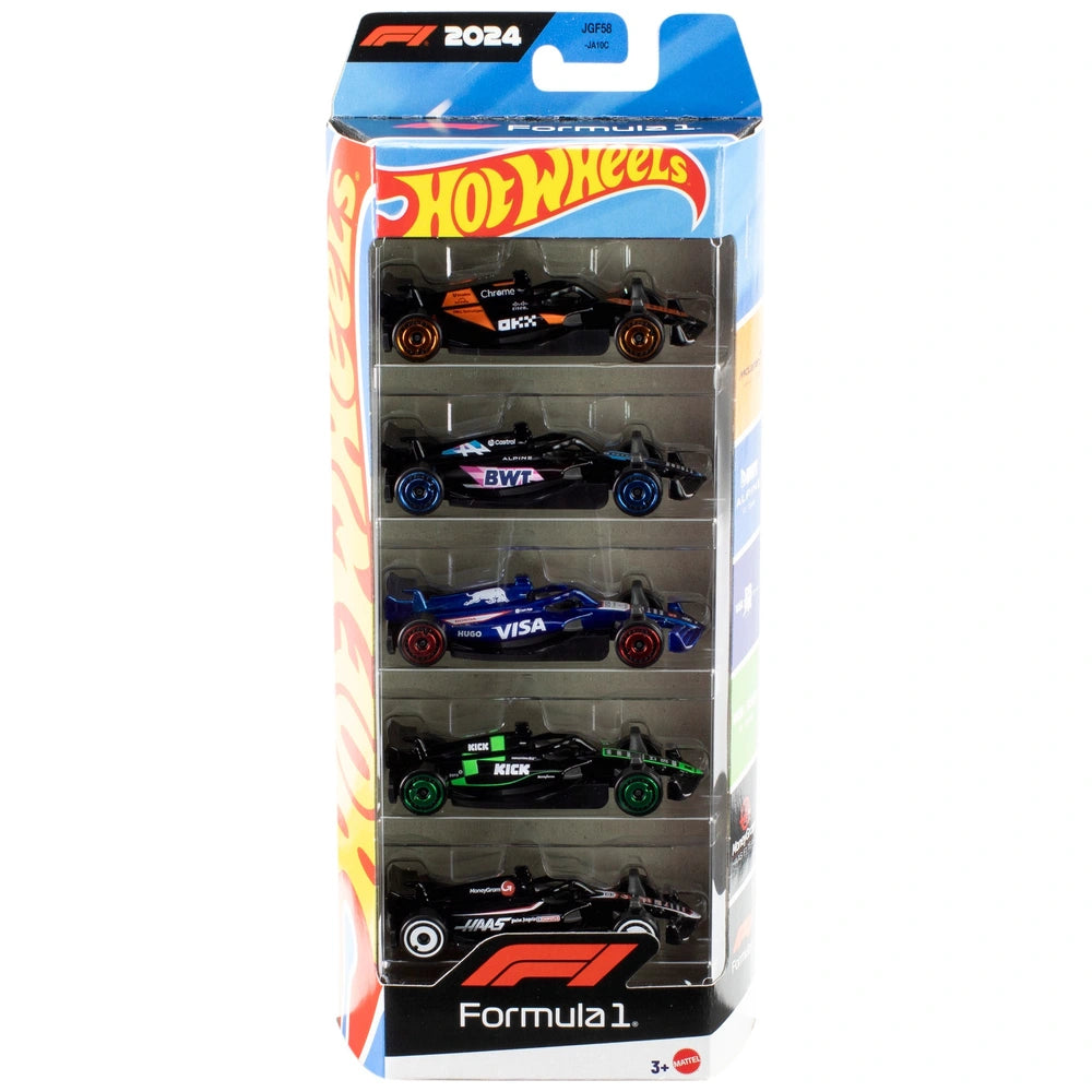 Hot Wheels Diecast Cars Formula 1 Race Team 5 Pack 1:64 Scale