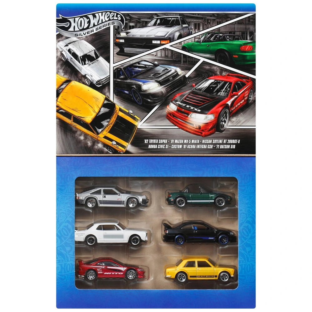 Hot Wheels Silver Series Diecast Cars Streets of Japan 6 Pack