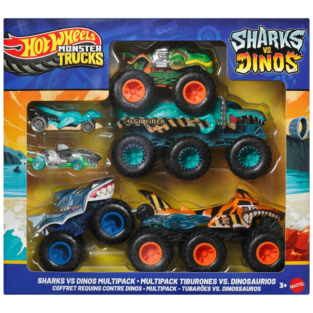 Hot Wheels Monster Trucks Sharks vs Dinos Multipack