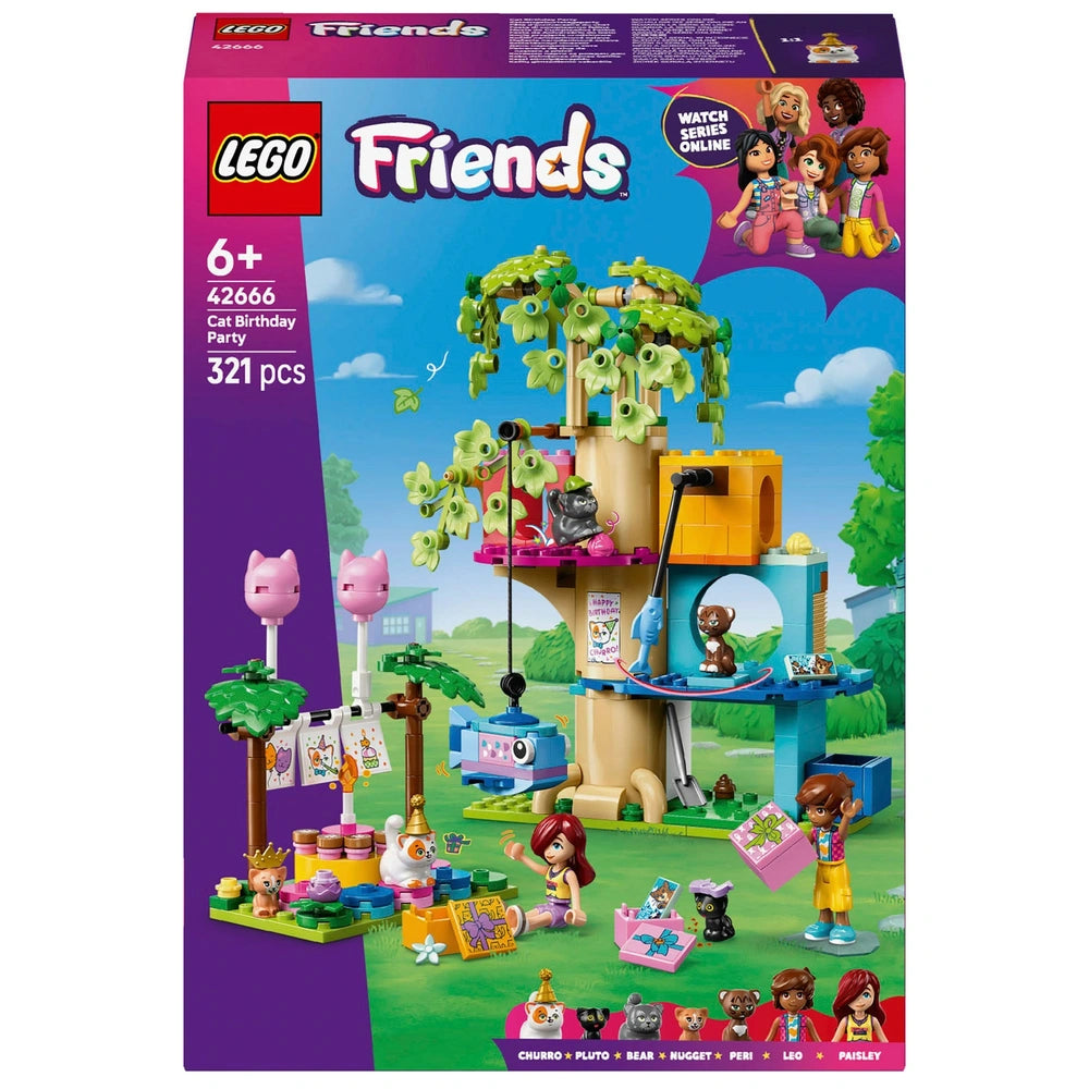 LEGO Friends 42666 Cat Birthday Party & Tree House Set