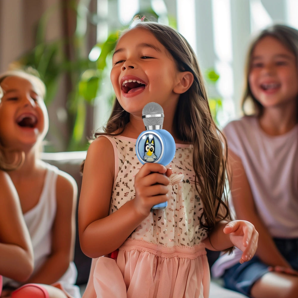 Bluey Wireless Karaoke Microphone and Speaker with LED Lights