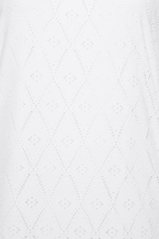 YOURS Curve White Pointelle Lace Trim Top