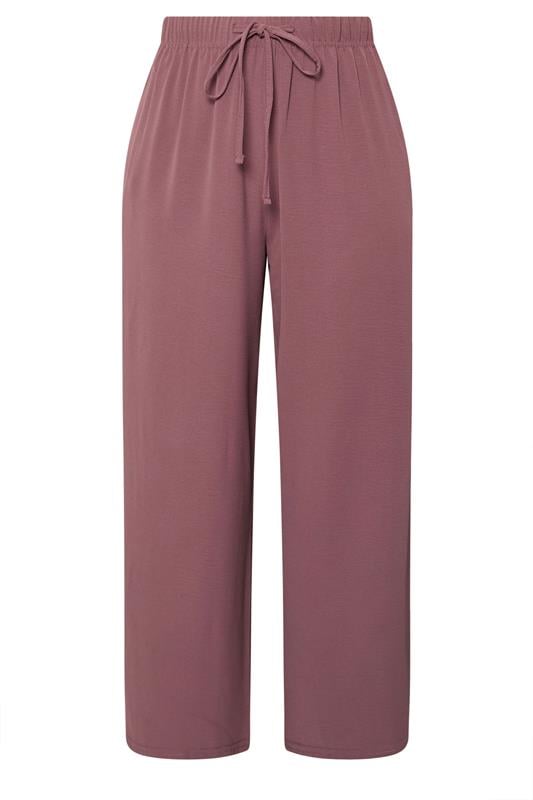 YOURS Curve Purple Twill Wide Leg Trousers