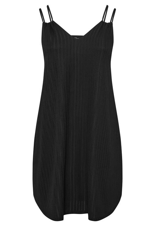 YOURS Curve Black Textured Double Strap Mini Dress