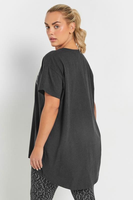 YOURS ACTIVE Curve Grey 'Positive Vibes Only' Top