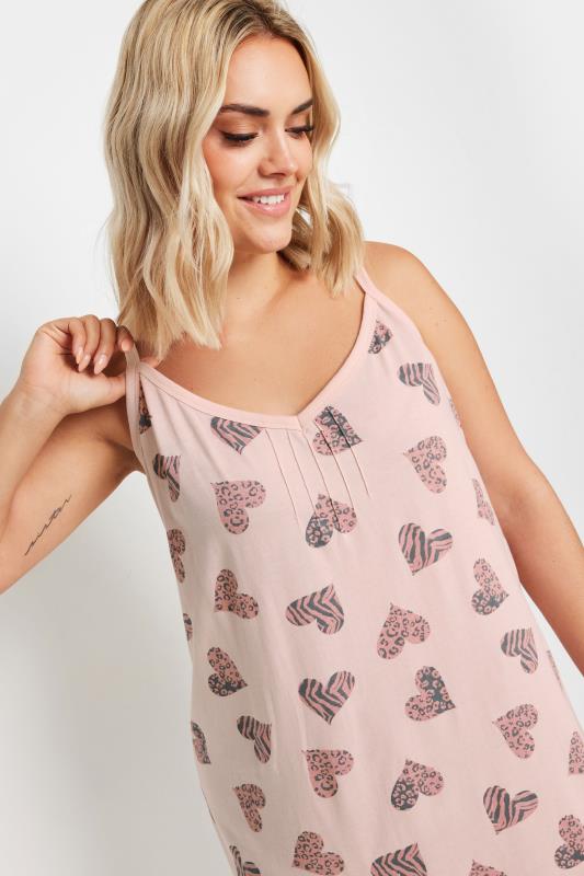 YOURS Curve Pink Heart Print Chemise Nightdress