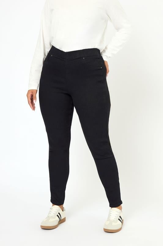 YOURS FOR GOOD Curve Black Pull On Stretch JENNY Jeggings
