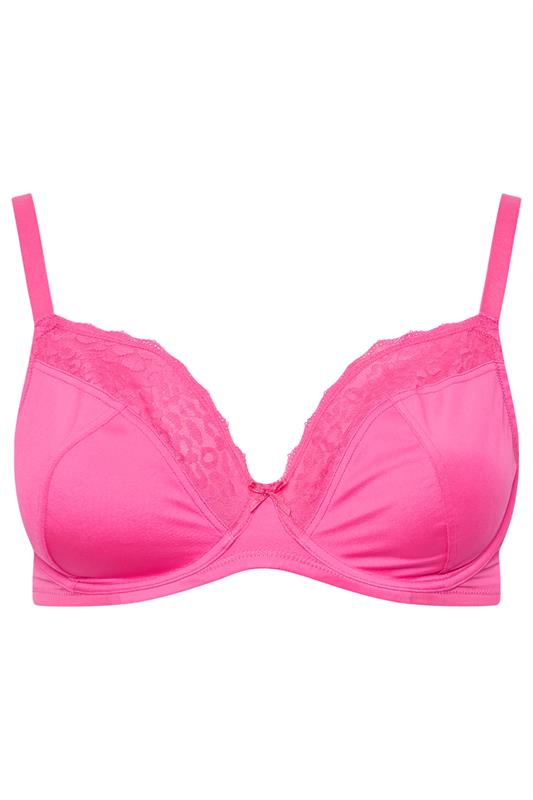YOURS 3 PACK Curve Black & Pink Animal Mesh Underwired Bras