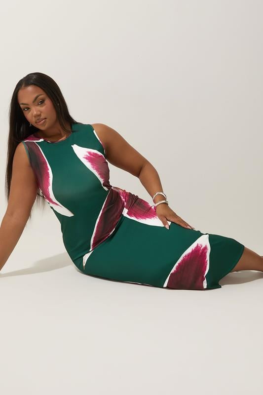 LIMITED COLLECTION Curve Green Floral Print Maxi Dress