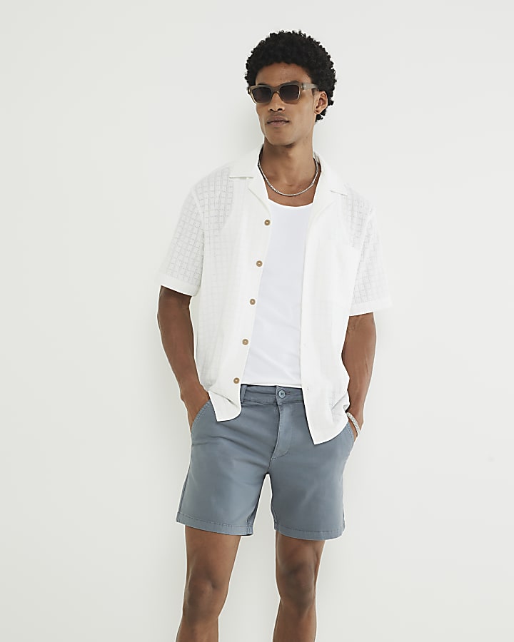 Black Skinny Fit Chino Shorts 2 Pack