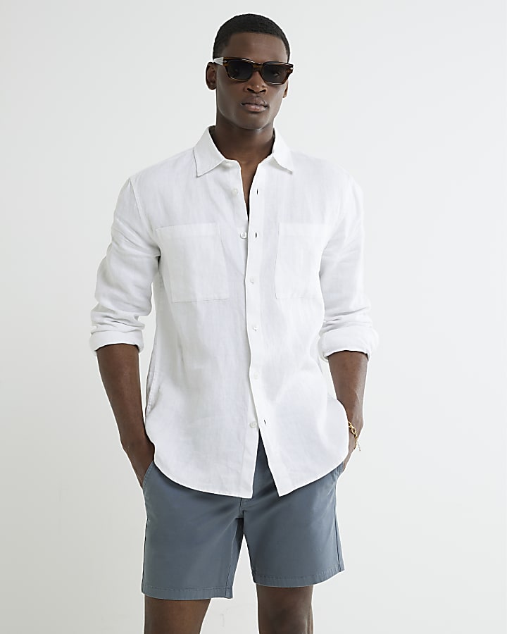 Beige Skinny Fit Chino Shorts 2 Pack