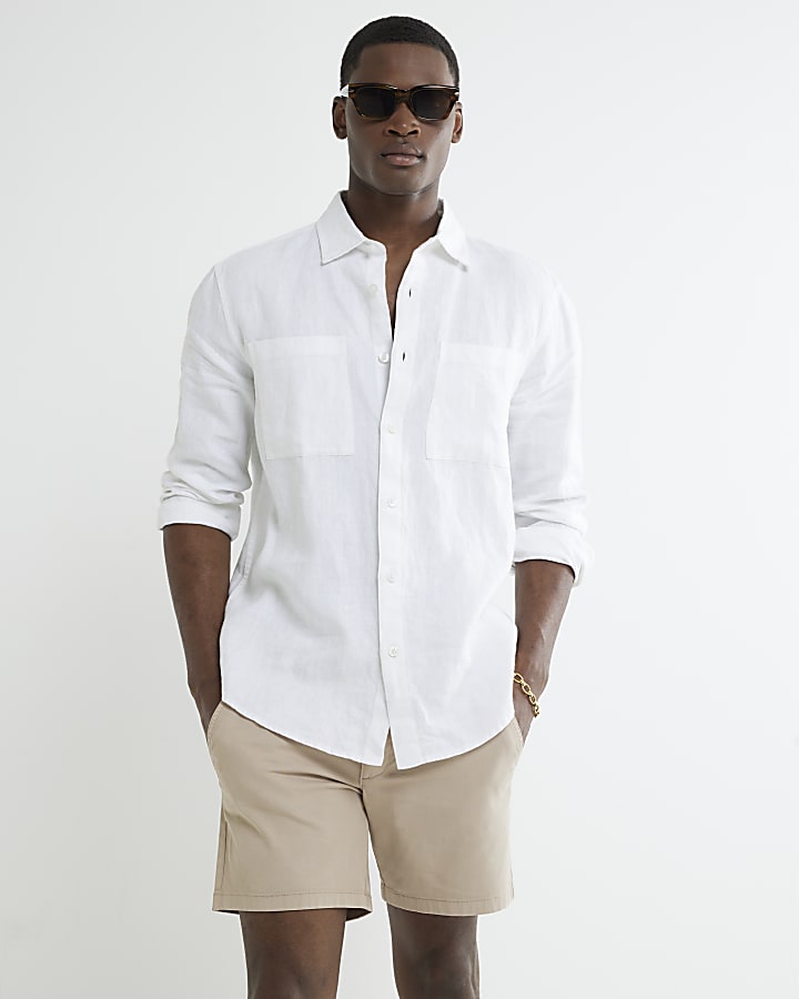 Beige Skinny Fit Chino Shorts 2 Pack