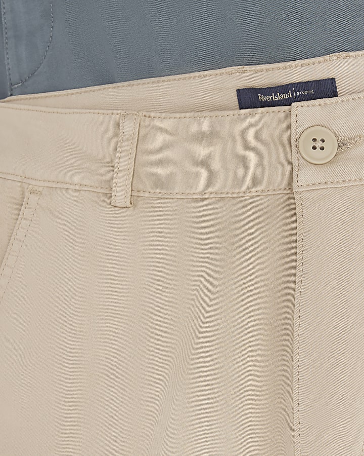 Beige Skinny Fit Chino Shorts 2 Pack