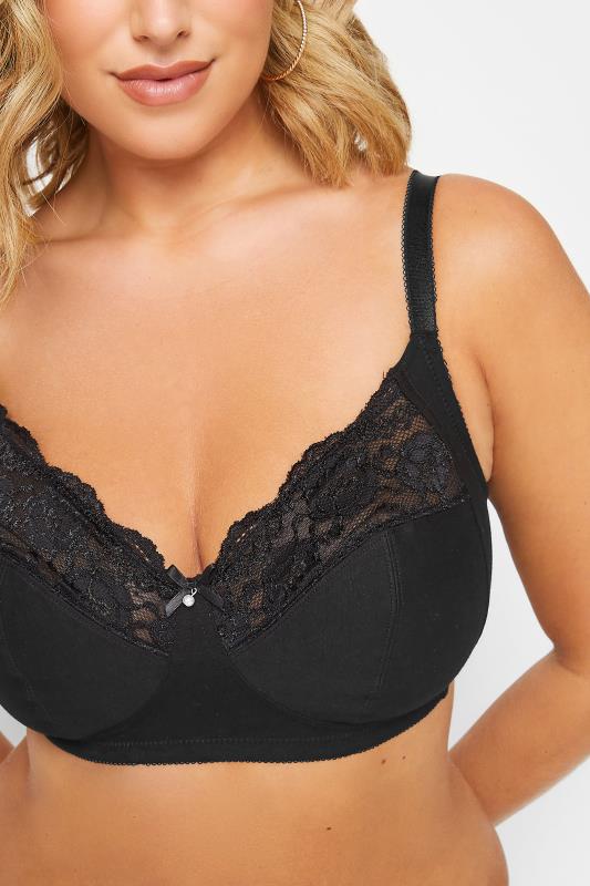 YOURS 2 PACK Black & White Non-Padded Non-Wired Full Cup Bras