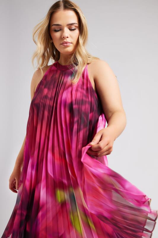 YOURS LONDON Curve Pink Floral Print Halter Neck Dress
