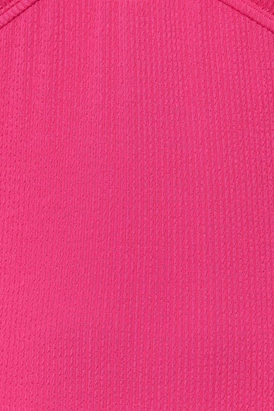YOURS Curve Pink Buckle Textured Swimsuit