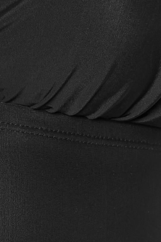 YOURS Curve Black Stitched Plunge Bikini Top