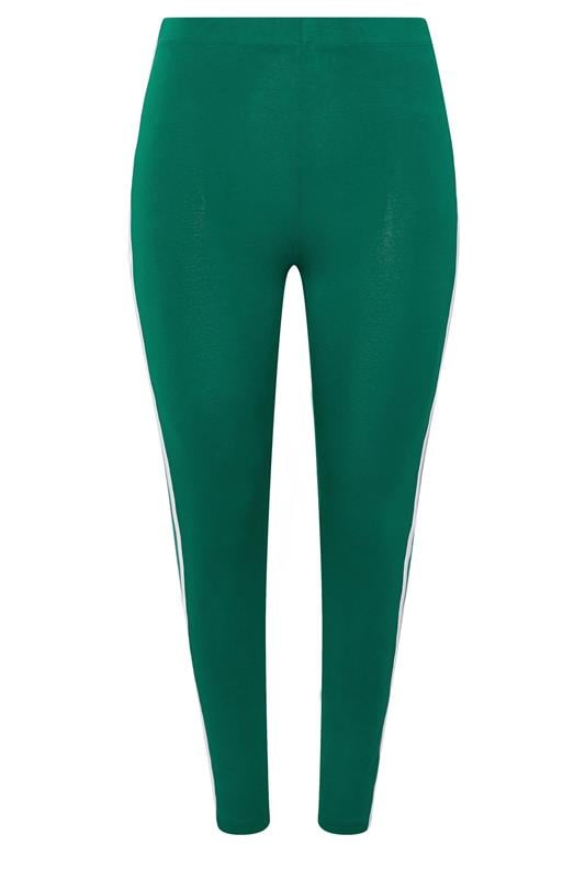 YOURS ACTIVE Curve Green Side Stripe Leggings