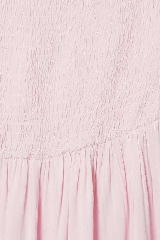 YOURS Curve Light Pink Shirred Bardot Maxi Dress