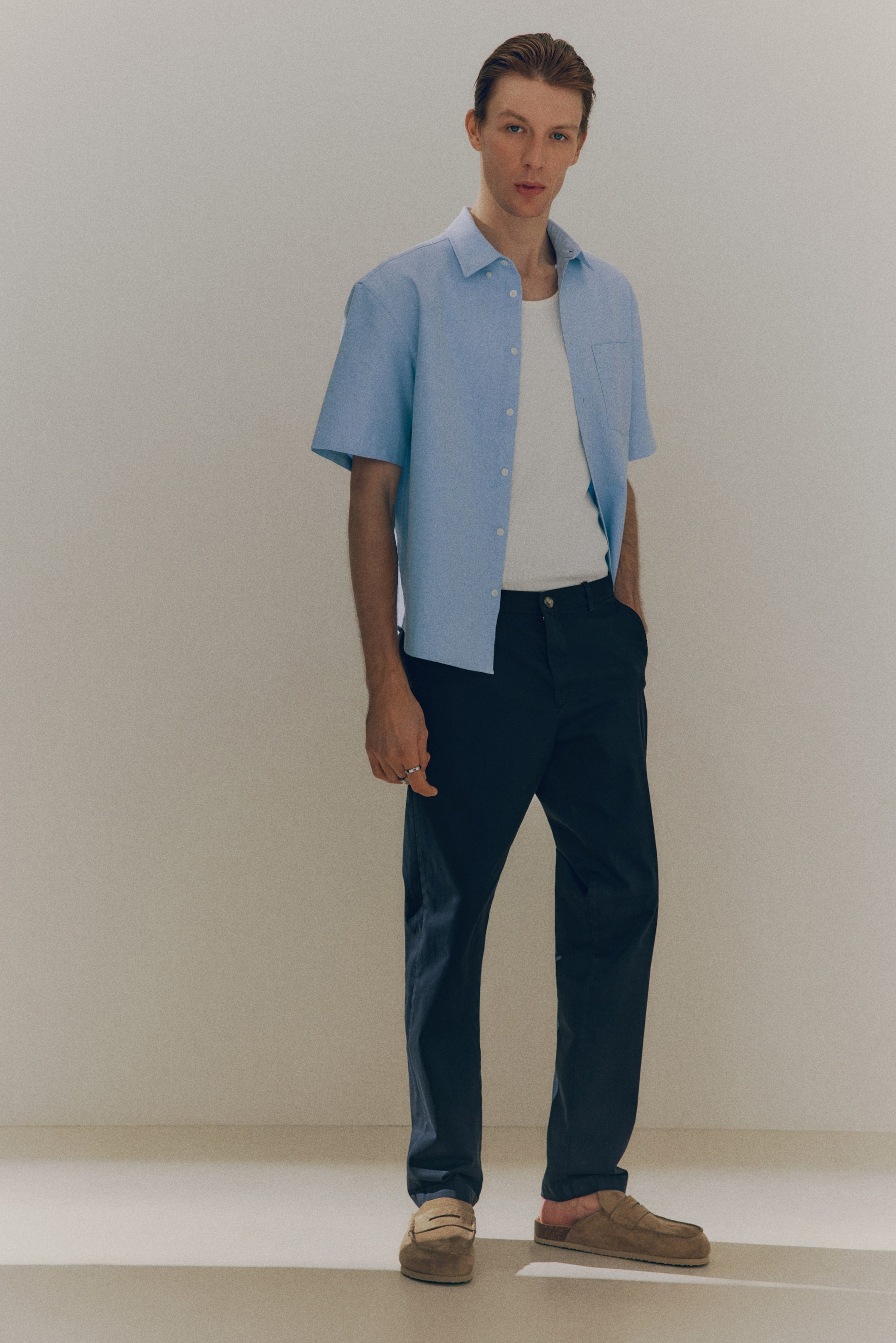 SLIM FIT COTTON CHINOS - Navy blue