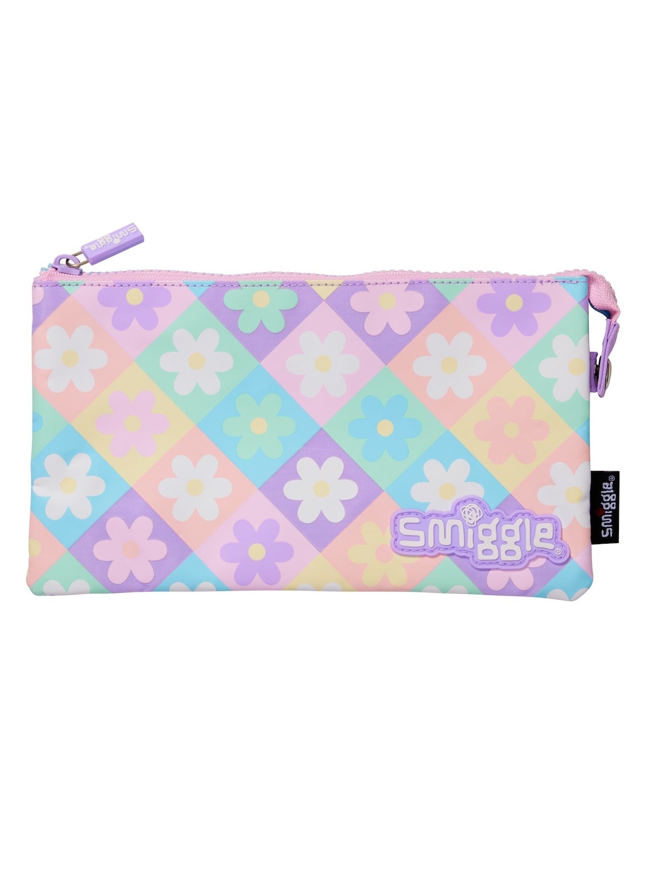 Check Triple Pocket Pencil Case