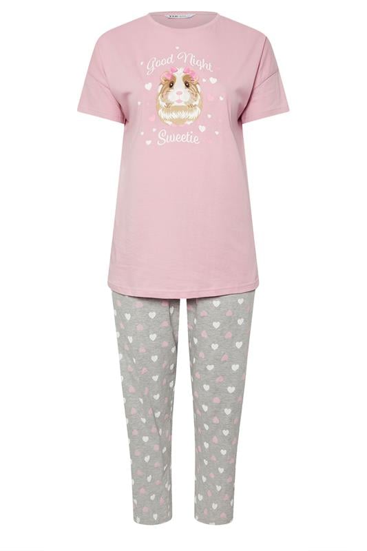 YOURS Curve Pink Guinea Pig Wide Leg Pyjama Set