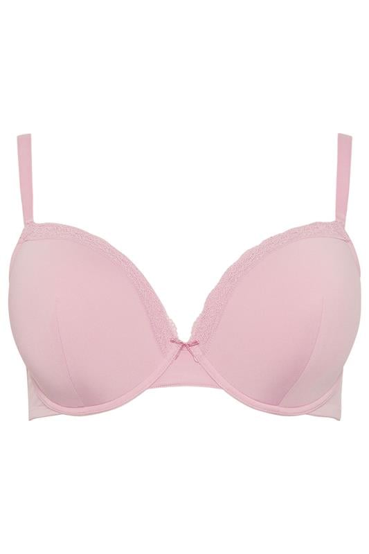 YOURS 3 PACK Curve Purple & Pink Lace Trim Padded T-Shirt Bras