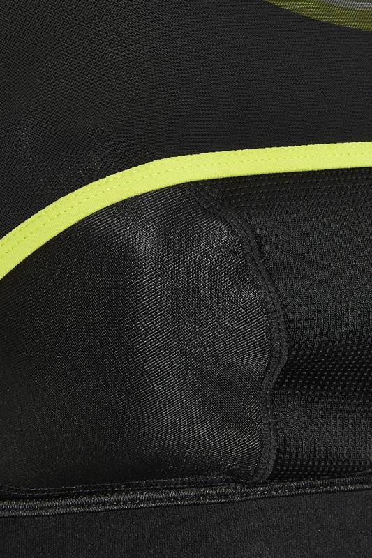 YOURS Curve Black Mesh Contrast Trim Non Padded Sports Bra