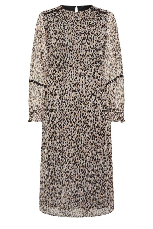 YOURS Curve Natural Brown Abstract Print Chiffon Midaxi Dress
