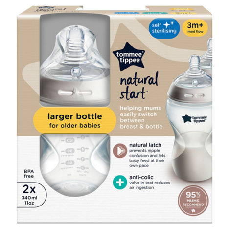 Tommee Tippee Closer to Nature 2x Baby Bottles 3m+