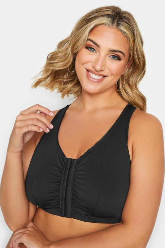 YOURS Black Non-Wired Front Fastening Bra