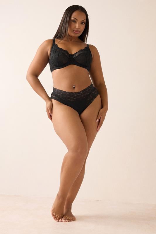 YOURS 2 PACK Curve Black & White Swirl Lace Bras