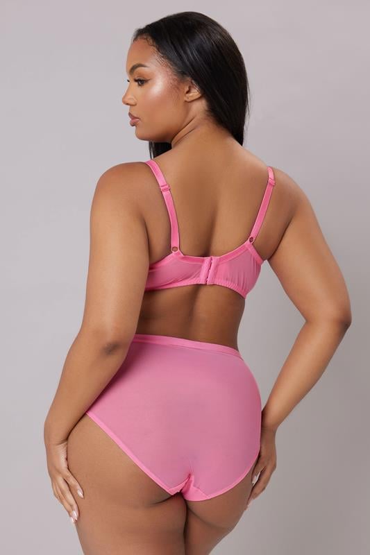 YOURS Curve Pink Floral Embroidered Underwired Bra