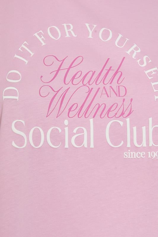 YOURS ACTIVE Curve Pink 'Health & Wellness Social Club' Top