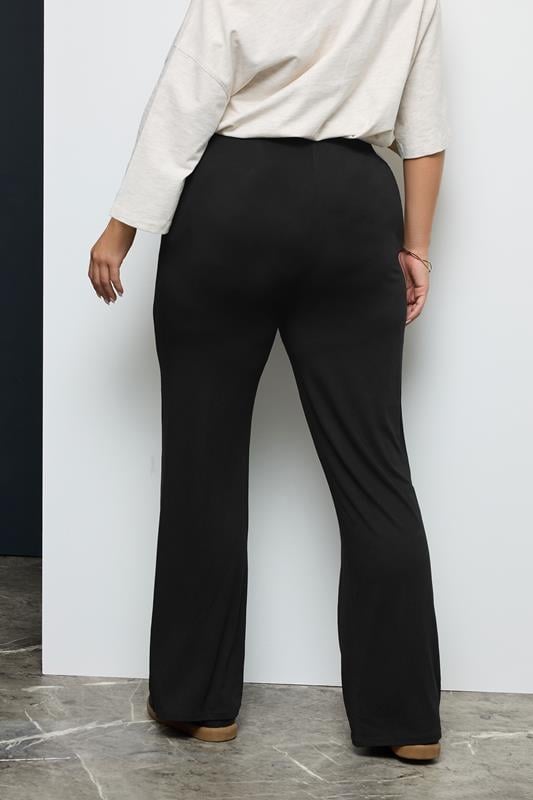 YOURS BESTSELLER Curve Black Wide Leg Pull On Stretch Jersey Yoga Pants