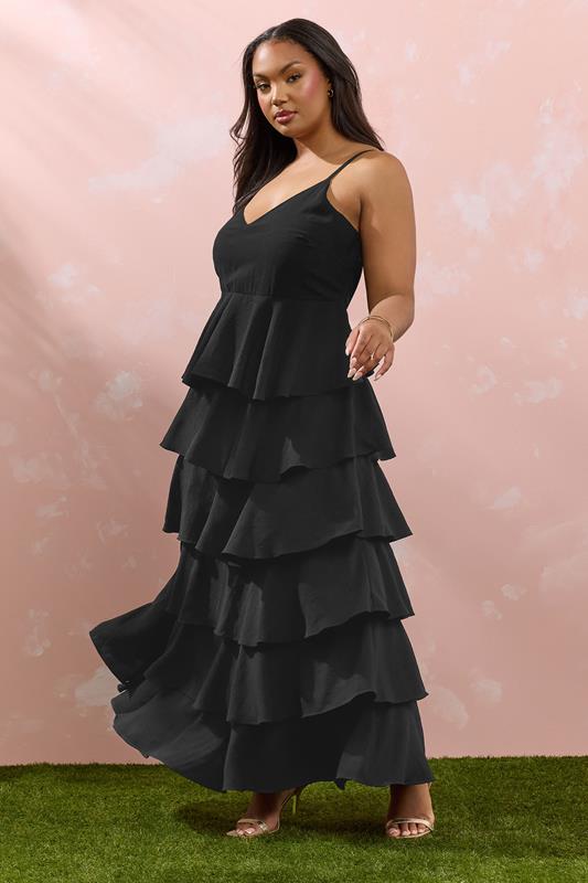 YOURS Curve Black Ruffle Maxi Dress
