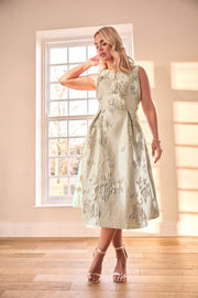 YOURS LONDON Curve Gold Floral Premium Satin Metallic Jacquard Midaxi Dress