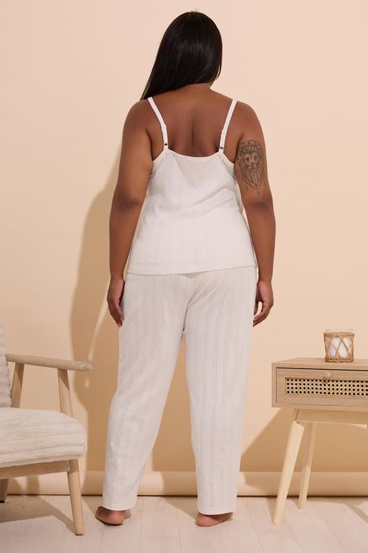 YOURS Curve Pink Pointelle Wide Leg Pyjama Set