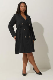 LIMITED COLLECTION Curve Black Long Sleeve Blazer Dress