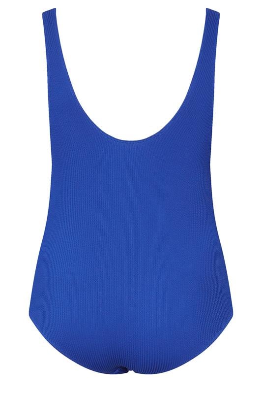 YOURS Curve Cobalt Blue Buckle Textured Swimsuit