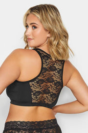 YOURS Black Non-Wired Front Fastening Bra
